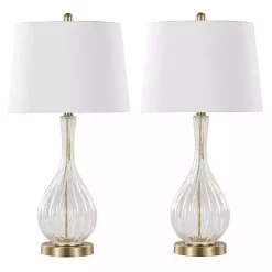 Hot Kirklands Home Crackle Glass Penny Table Lamps, Set of 2 Clear