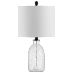 New Kirklands Home Clear Crackle Glass Table Lamp White