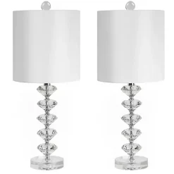 Online Kirklands Home Clear Crystal Spindle Table Lamps, Set of 2 White