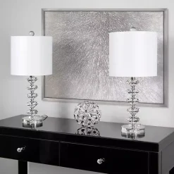 Online Kirklands Home Clear Crystal Spindle Table Lamps, Set of 2 White