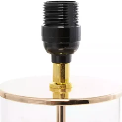 Sale Kirklands Home Clear Glass and Gold Stem Table Lamp White