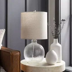 Sale Kirklands Home Clear Glass Hobnail Table Lamp Gray