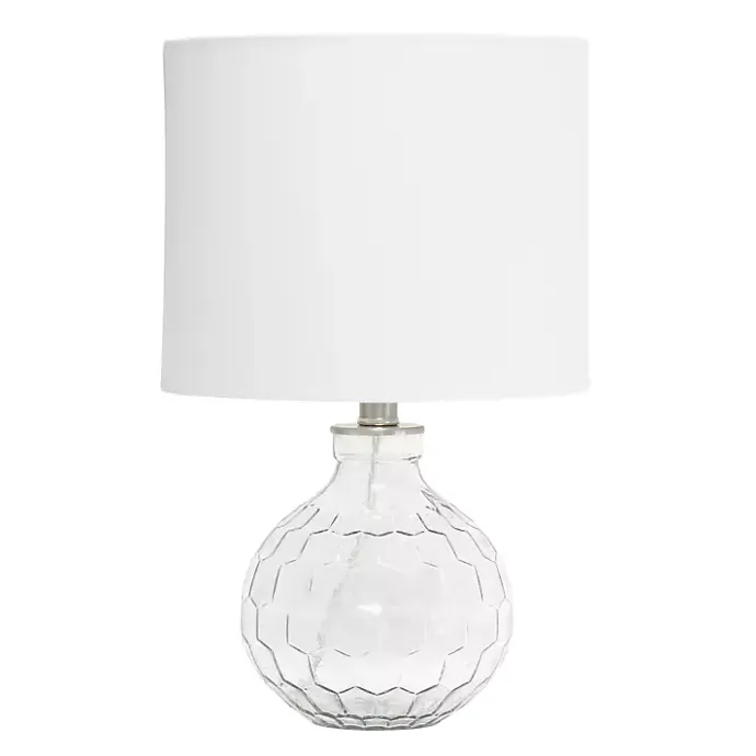 Clearance Kirklands Home Clear Glass Honeycomb Table Lamp White