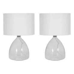 Hot Kirklands Home Clear Glass Tapered Table Lamps, Set of 2 White
