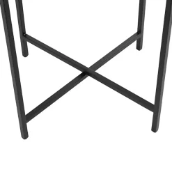 Clearance Kirklands Home Clear Textured Glass & Black Iron Accent Table