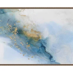New Kirklands Home Cloud Land Framed Canvas Art Print Blue