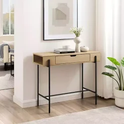 Hot Kirklands Home Coastal Oak Cruz Console Table Tan