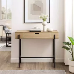 Hot Kirklands Home Coastal Oak Cruz Console Table Tan