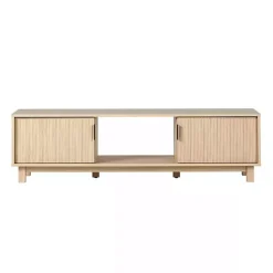 Sale Kirklands Home Coastal Oak Fluted 2-Door Compact TV Sd Tan