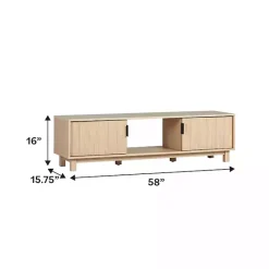 Sale Kirklands Home Coastal Oak Fluted 2-Door Compact TV Sd Tan