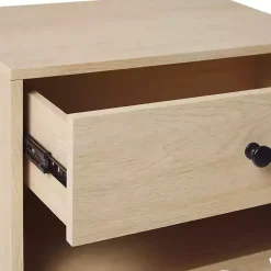 Online Kirklands Home Coastal Oak Wood Mid-century Modern Nightsd Tan