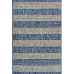 New Kirklands Home Coastal Stripes Outdoor Area Rug, 7x9