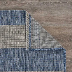New Kirklands Home Coastal Stripes Outdoor Area Rug, 7x9