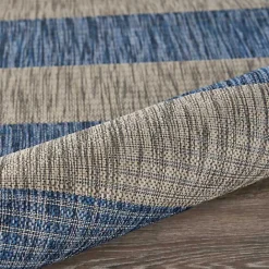 New Kirklands Home Coastal Stripes Outdoor Area Rug, 7x9