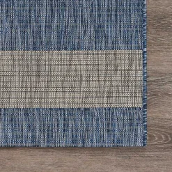 New Kirklands Home Coastal Stripes Outdoor Area Rug, 7x9