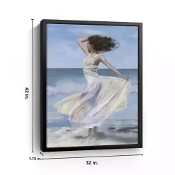 Hot Kirklands Home Coastal Woman in Dress Framed Canvas Art Print