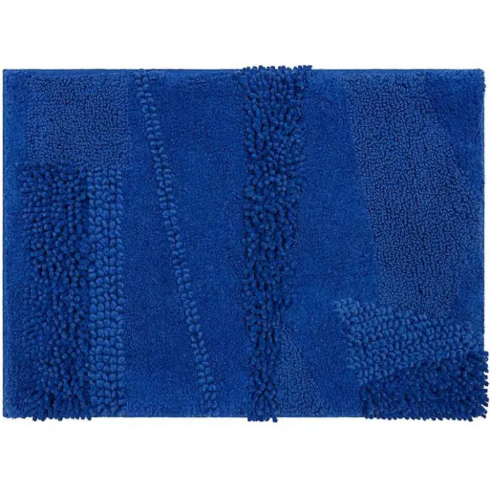 Clearance Kirklands Home Cobalt Asymmetrical Cotton Bath Mat Blue
