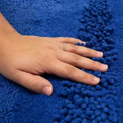 Clearance Kirklands Home Cobalt Asymmetrical Cotton Bath Mat Blue