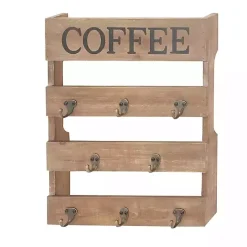 Sale Kirklands Home Coffee Metal and Wood Plank Wall Hooks