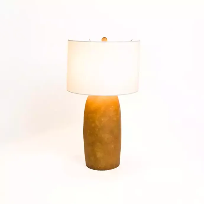 Kirklands Home Cognac Ceramic Mira Table Lamp White