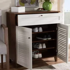 Online Kirklands Home Collier Two-Tone Drawer Shoe Storage Cabinet