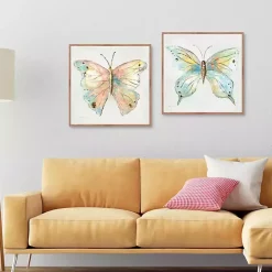 Best Kirklands Home Colorful Butterfly Framed Canvas Prints, Set of 2 Multi