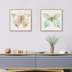 Best Kirklands Home Colorful Butterfly Framed Canvas Prints, Set of 2 Multi