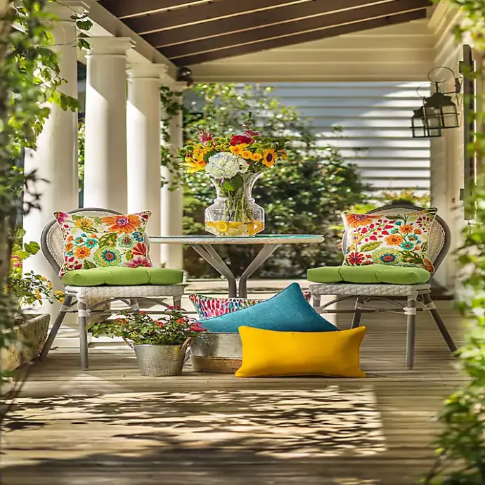 Sale Kirklands Home Colorful Floral Outdoor Chair Cushion Multi