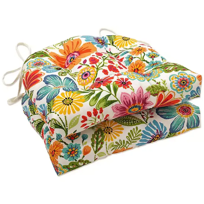 Hot Kirklands Home Colorful Floral Outdoor Seat Cushions, Set of 2 Multi