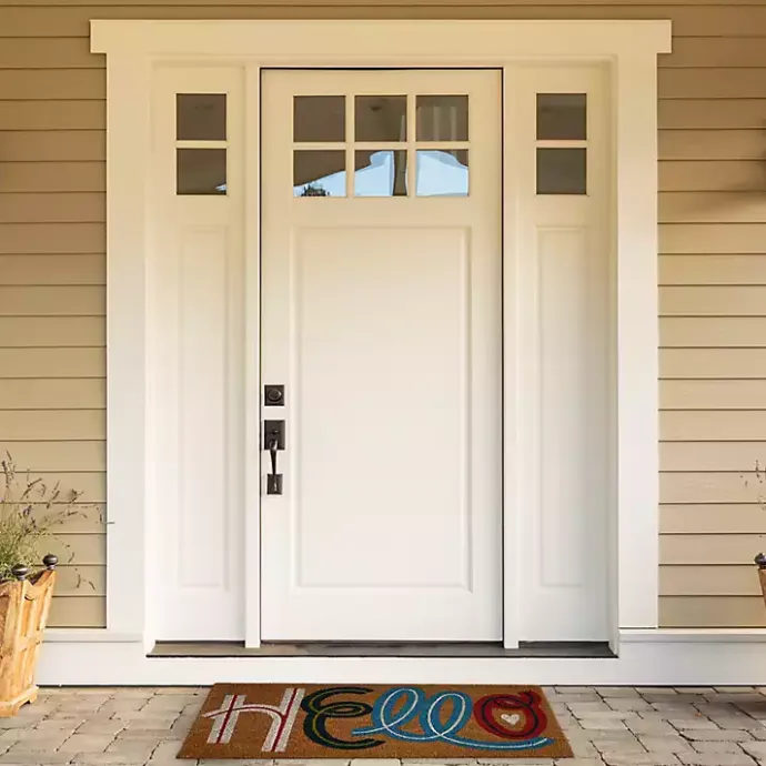 Online Kirklands Home Colorful Hello Coir Doormat