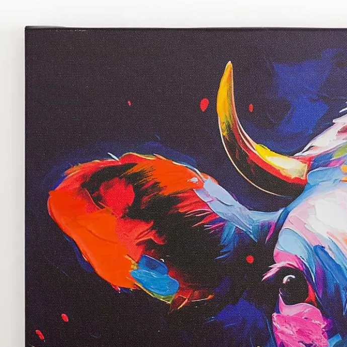 Outlet Kirklands Home Colorful Moo Canvas Art Print Multi
