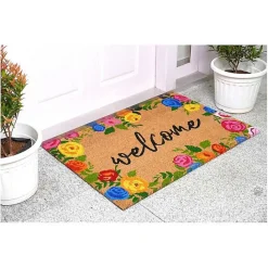 Clearance Kirklands Home Colorful Welcome Roses Doormat Multi