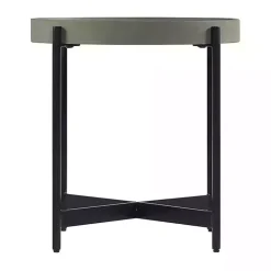 New Kirklands Home Concrete Round Tray Top Side Table Gray