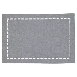 Online Kirklands Home Cool Laser-Cut Hemstitch Placemats, Set of 4 Gray