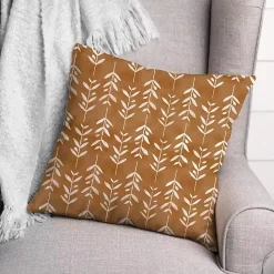 Best Kirklands Home Copper & White Flowers Indoor/Outdoor Pillow Orange