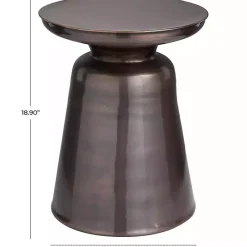 Sale Kirklands Home Copper Metal Accent Table with Bell Shaped Base Brown