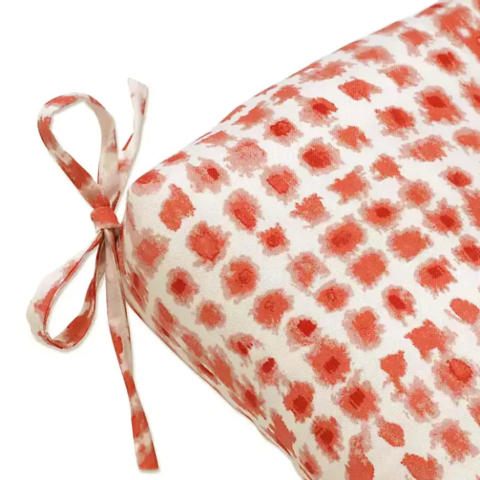 Clearance Kirklands Home Coral Checkered Outdoor Bench Cushion