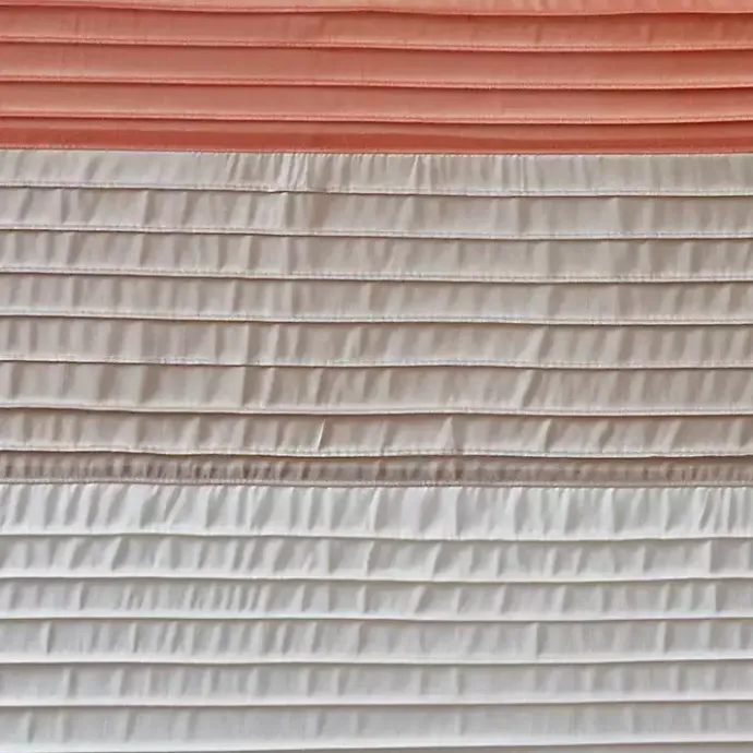 Kirklands Home Coral Colorblock Silky Shower Curtain Pink