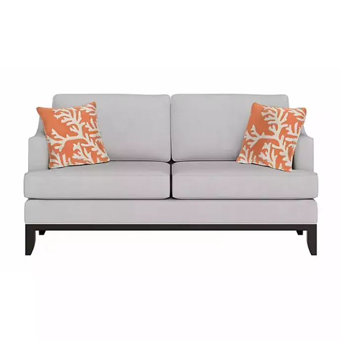 New Kirklands Home Coral Ocean Flower Outdoor Accent Pillow Orange