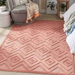 Online Kirklands Home Coral Diamond Indoor/Outdoor Area Rug, 4x6 Orange