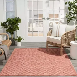 Online Kirklands Home Coral Diamond Indoor/Outdoor Area Rug, 4x6 Orange
