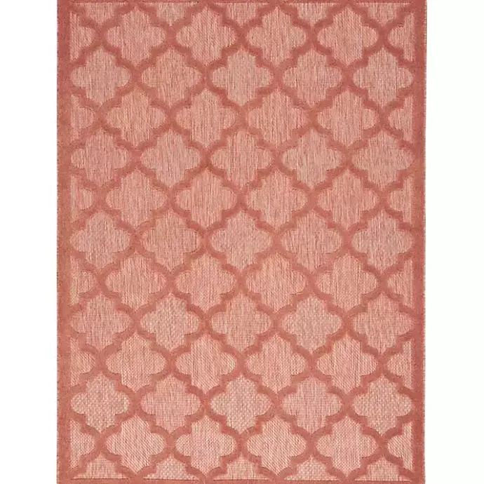 Kirklands Home Coral Trellis Indoor/Outdoor Area Rug, 6x9 Pink