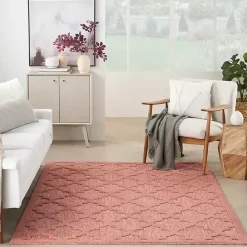 Kirklands Home Coral Trellis Indoor/Outdoor Area Rug, 6x9 Pink