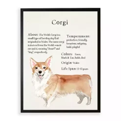 Discount Kirklands Home Corgi Facts Framed Wall Plaque White