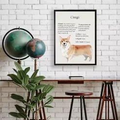 Discount Kirklands Home Corgi Facts Framed Wall Plaque White
