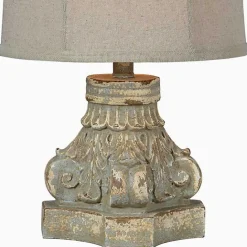 New Kirklands Home Corinthian Column Table Lamps, Set of 2 Ivory