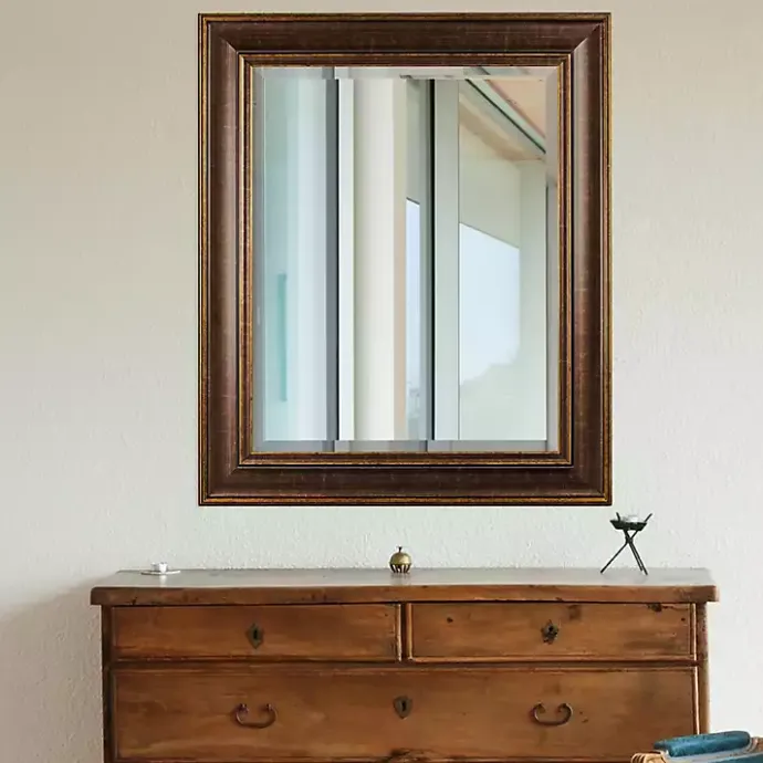 Clearance Kirklands Home Cormac Distressed Bronze Wall Mirror Brown