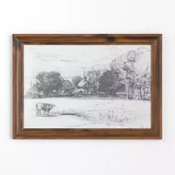 Hot Kirklands Home Cottage Behind Horsley House Framed Art Print