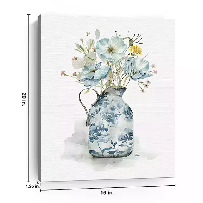 New Kirklands Home Cottage Garden Blues I Canvas Art Print