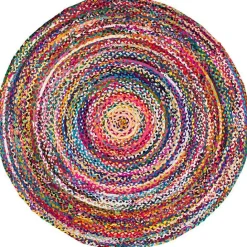 Hot Kirklands Home Cotton Braided Tammara Round Area Rug, 6 ft. Multi